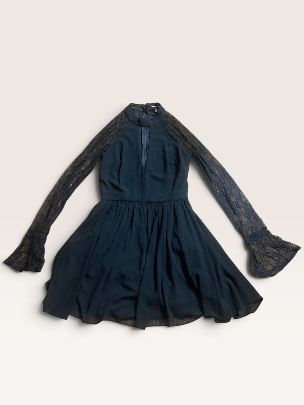 My Michelle Whimsigoth Black Flare Lace Sleeve Mini Dress Size Juniors 1